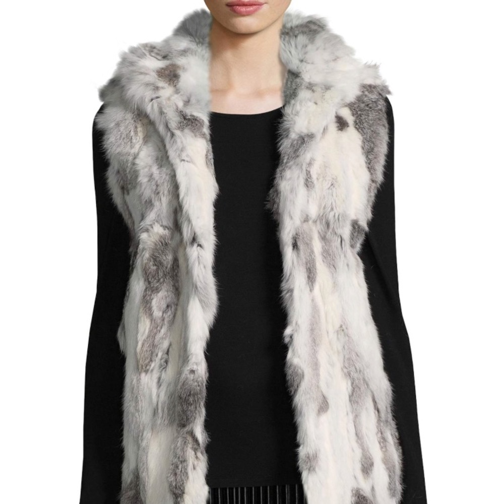 [SOLD] Adrienne Landau long rabbit fur vest
